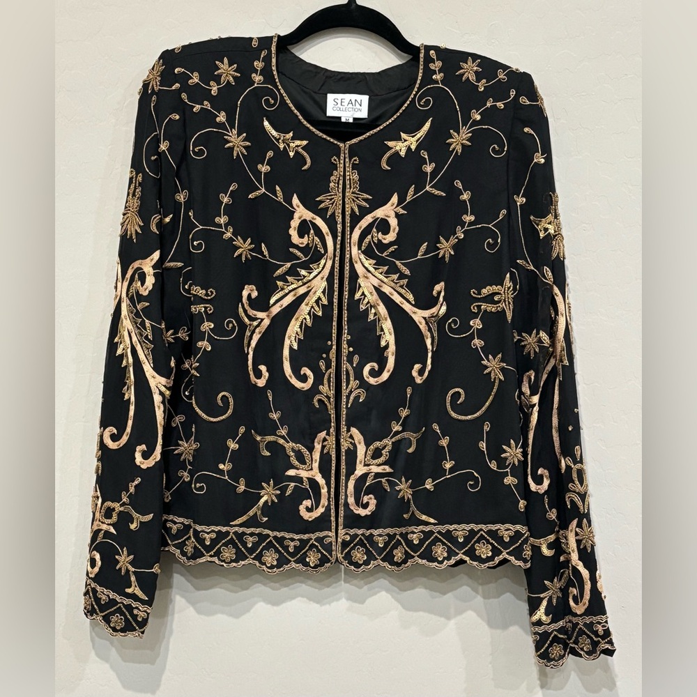 Sean Collection Beaded Silk Jacket, Medium